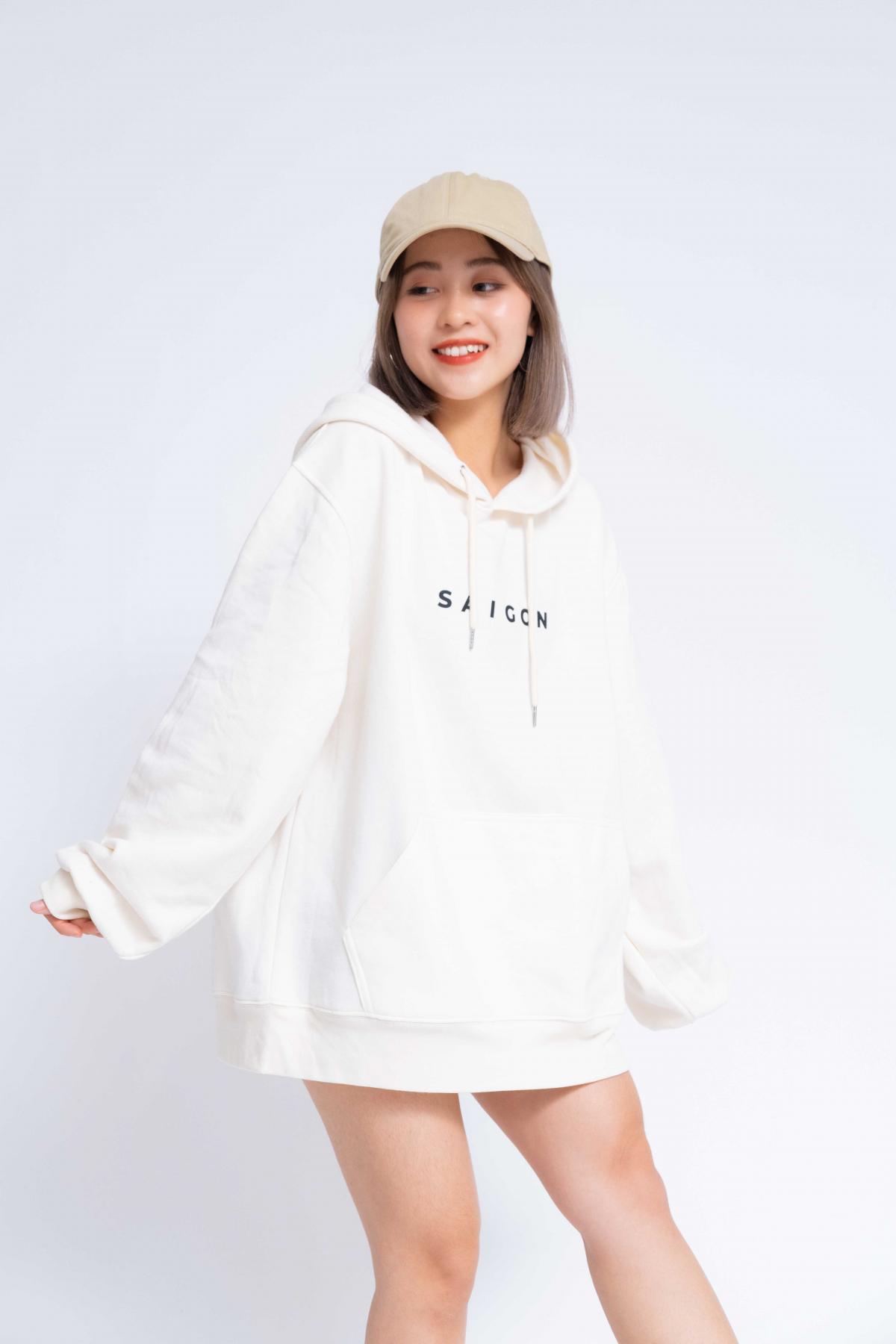 Hoodie Oversized Saigon Letter Of Vietnam #0